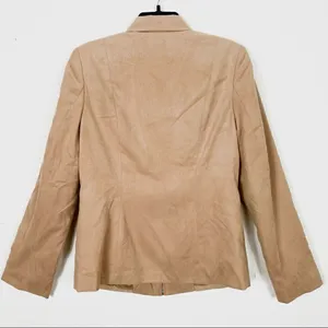Vintage Tan Suede Beaded Western Zip Up Jacket Tan Size 6 thumbnail 2
