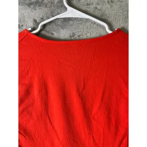 Maeve Anthropologie Embellished Cotton Swing Top Orange Flutter Sleeve Small thumbnail 4