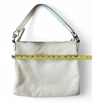 Coach White Perri soft pebble leather shoulder bag thumbnail 4