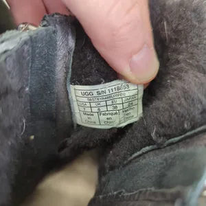 UGG 1118853 Black Suede‎ Leather Shearling Double Zip Mini Boots Womens Size 7 thumbnail 8