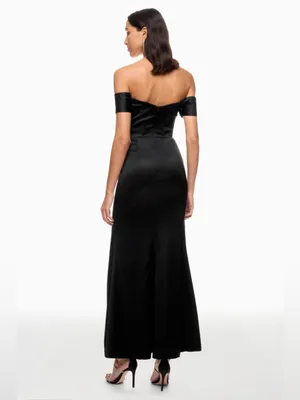 Dress The Population Size Large Gabrielle Black Gown M thumbnail 4