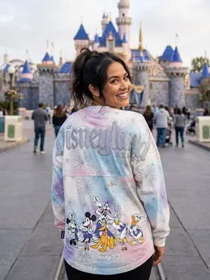 Mickey & Friends 100 yr Anniversary Pastel tie dye Disneyland spirit jersey XS thumbnail 4