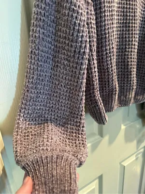 Altar'd State Mauve Waffle-Knit Crew Sweater thumbnail 3