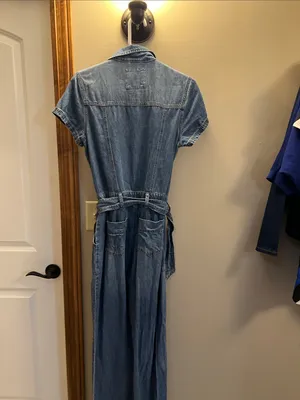 Habitual Denim Blue Short-Sleeve Utility One-Piece thumbnail 6