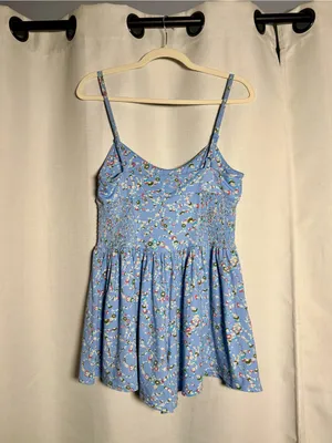 Urban Outfitters Raleigh Blue Floral Romper Size Medium thumbnail 5