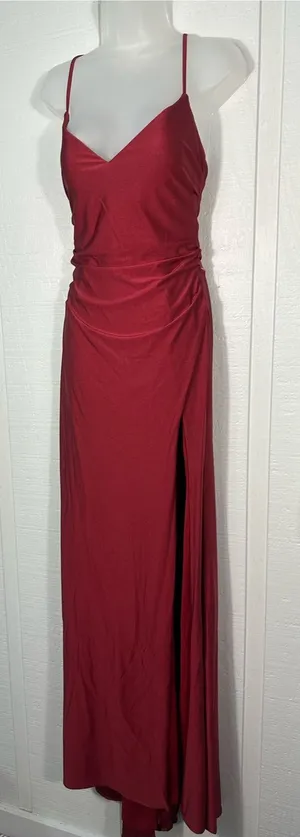 La Femme Red Spaghetti Strap Dress Size 2 NWT thumbnail 1