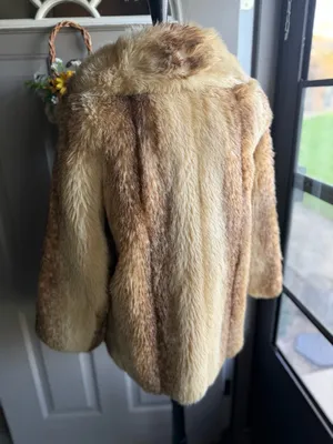 Vintage Tissavel France Gino Rossi faux fur collared belted coat, size medium thumbnail 6