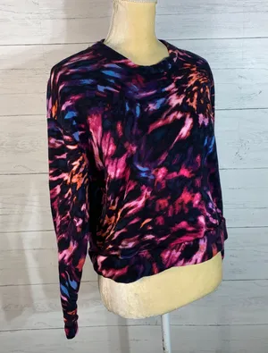 Juicy Couture Tie Dye Swirl crop Sweatshirt, Women's Size L juniors multicolor thumbnail 12