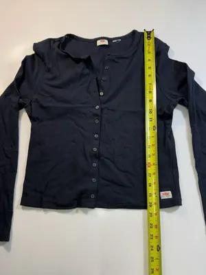 Levi's Black Long-Sleeve Button Henley Tee thumbnail 3