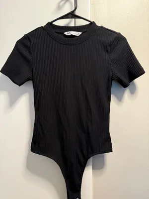 SO Goods For Life Ribbed Black Bodysuit thumbnail 1