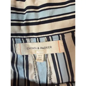 NWOT Chinti & Parker Size 6 Light Blue Cream Navy Midsummer Relaxed Shorts‎ thumbnail 3