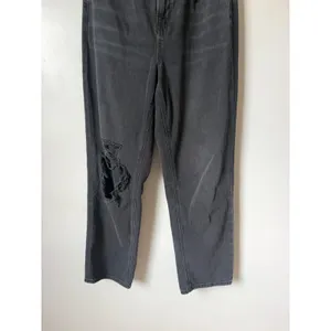 American Eagle 90s Boyfriend Jeans Womens 8 Black Highest Rise Distressed Grunge thumbnail 11