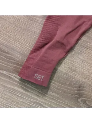Set Active Mauve Seamless Ribbed Leggings Size Medium thumbnail 4