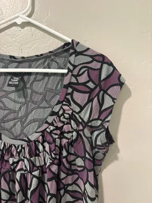 Apostrophe Purple Short Sleeve Blouse thumbnail 3