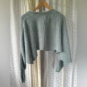 Mint Oversize Batwing Dolman Sleeve Knit Crop Cardigan Sweater thumbnail 2