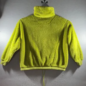 3063 | JoyLab Neon Lime High Pile Fleece Quarter Zip Pullover Womens Small thumbnail 2