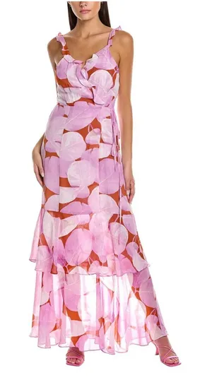 Hutch Anthropologie Sleeveless Georgia Wrap Maxi Dress Multi Floral Size Small thumbnail 1