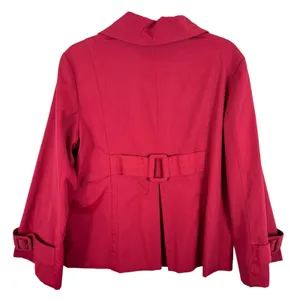 Alfani Red Nylon Cotton Collared Snap Up Lined Spring‎ Fall Jacket Size L thumbnail 2
