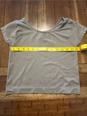 Free People Intimately Taupe Stretch Crop Tee Seamless Short Sleeve M/L thumbnail 3