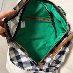 KAVU Rope Bag Sling Backpack Navy White Buffalo Plaid Check‎ Canvas Hiking thumbnail 8