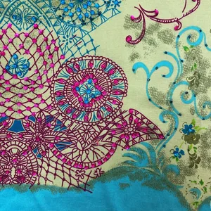 Y2K sequined mandala v neck tee Green Size M thumbnail 3