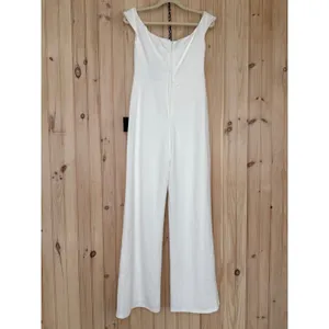 NWT Lulus Stunning Existence White Off-the-Shoulder Knot-Front Jumpsuit Size L thumbnail 6