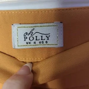NWOT Oh Polly mustard yellow flare wide leg pleated pants sz 0 thumbnail 4