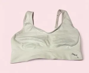 Puma Seamless Light Gray/Off-White Sports Bra thumbnail 1
