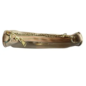 White Fox‎ Boutique Chain Strap Nylon Shoulder Bag Tan Gold Trendy Going Out thumbnail 4