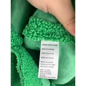 Women’s Good American Size 1/2 Bright Green Sherpa Jacket thumbnail 5