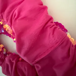Dolls Kill Pixie Playroom Pink Iridescent Sequin Bikini Set thumbnail 4