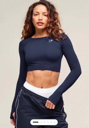 Gymshark Vital Seamless Top 2.0 Navy thumbnail 1