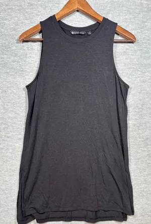 Athleta Womens S Shirt Black Sleeveless Tank Top‎ Workout Side Slits Modal Blend thumbnail 1
