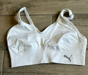 Puma white sports bra thumbnail 1