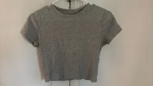 Hollister Cropped T-Shirt Grey thumbnail 6