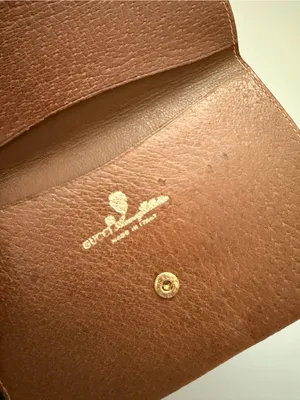 Gucci Vintage Accessory Collection Leather Envelope Pouch with Gold Logo thumbnail 5