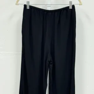 Zara Women's Black‎ Straight Wide Leg Elastic Waist Trousers Pants Lightweight M thumbnail 4