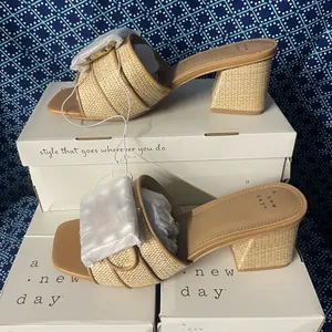A New Day 3pairs of Women's Tan Heeled Sandals NWT thumbnail 1