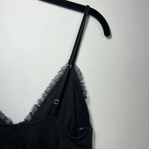 Victoria’s Secret Nightie Lingerie Slip Dress Black Lace Trim Cotton Soft Medium thumbnail 9