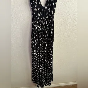 ASOS Front Slits Back Cut Out Black and White Patterned Maxi Beach Dress 2 thumbnail 5