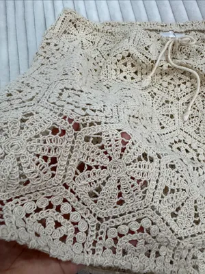 🤍Bohemian cream Crochet swim Coverup Skirt thumbnail 4