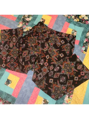 Zara Women's M Aztec Patterned Multi Colored Pants Comfort Stretch thumbnail 5