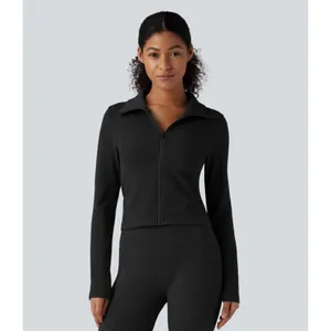 Halara OneForm Seamless Flow Zipper Long Sleeve Yoga Warming Jacket thumbnail 9