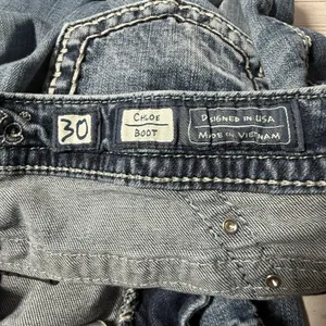 Miss Me Chloe Boot Jeans Women 30 Mid‎ Rise Embellished 30x30 Distressed Bling thumbnail 7