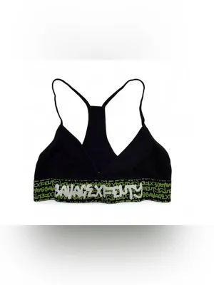 Savage X Fenty Black Bralette with Neon Green Logo Band thumbnail 7