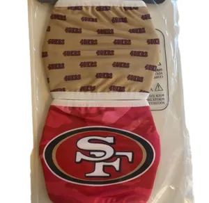 NFL San Francisco 49ERS Face Mask 2 Piece Set NEW thumbnail 1
