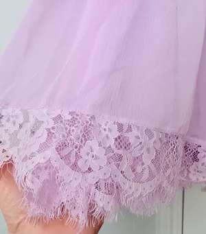 Anthropologie Sheer Volume Lace Hem Maxi Skirt, Size S/M thumbnail 8