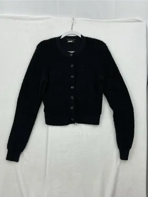 St. John Black Button-Front Knit Cardigan 1022 thumbnail 2