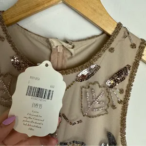 NWT Altar’d State Embellished Jewel Beaded Swing Dress Sz Small Mini Mesh Tulle thumbnail 6