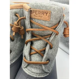 Sperry Saltwater Duck Boots Womens‎ 10 Grey Wool Blend STS82475 thumbnail 2